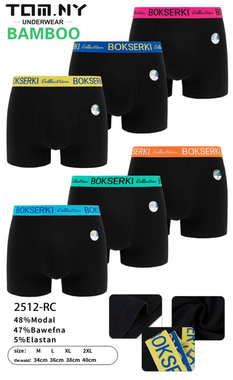 Bokserki męskie Roz M-2XL, Mix kolor Paczka 24 szt